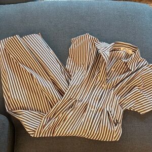 Brown and White Striped dress